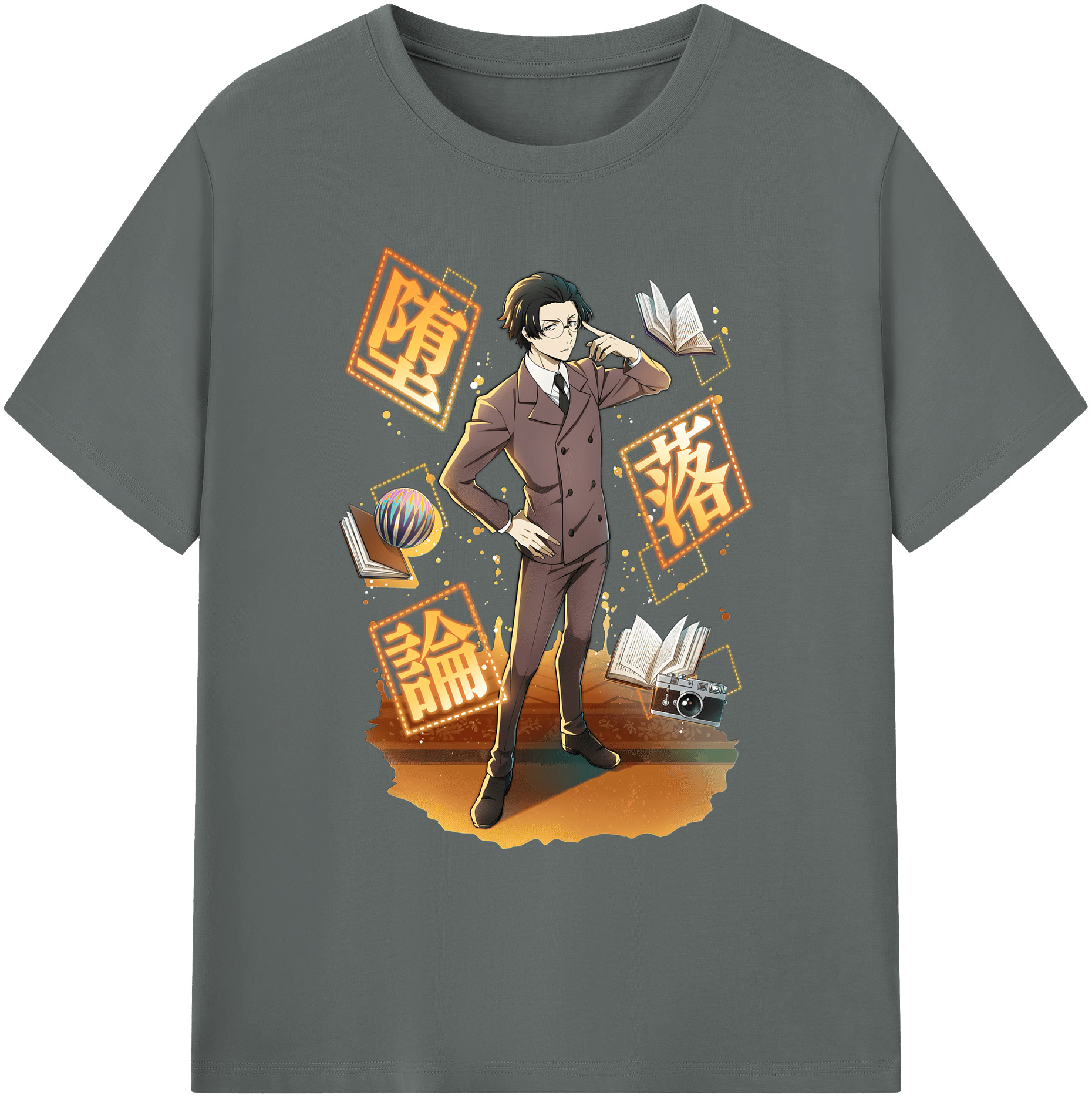 （画像用） 文豪ストレイドッグス Bungo Stray Dogs 綿100％ メンズ半袖Tシャツ｜肌触りやわらか＆通気性